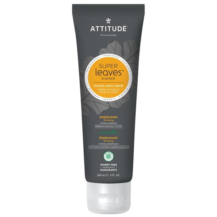 Crema de corp ecologica energizanta, pentru barbati, Attitude Super Leaves, 240 ml
