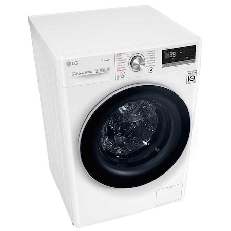 Masina de spalat rufe cu uscator LG F4DV709H1, Spalare 9 kg, Uscare 6 kg, 1400 RPM, Clasa A, AI Direct Drive, Turbo Wash, Steam+, Eco Hybrid, WiFi, Alb