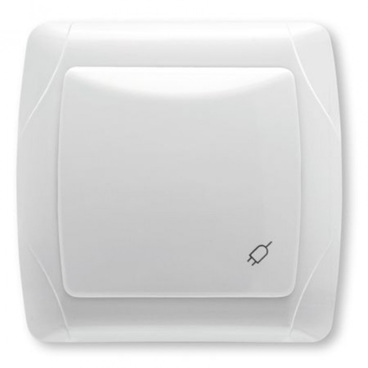 Priza Simpla Cu Capac Shuko Carmen Viko, Ingropat, culoare alb