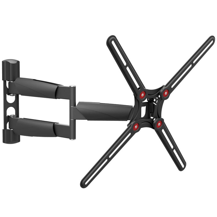 Barkan плоска/извита стенна ТВ стойка с рамо BM343LP, 13"- 65", 40 кг, черна