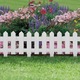 Rugalmas kerítés/szegély, földbe ágyazva, ABS műanyag, 40,5 x 29,5 cm, fehér, ideális virágágyások, kerti járdák vagy pázsitok lehatárolásához