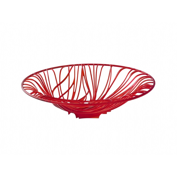 Fructiera din plastic, Casa Bugatti, model Flora, diametru 40 cm, usor de curatat, rosu