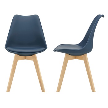 Set 2 bucati scaune design Tori, en.casa, 81 x 49 x 57cm, imitatie piele, lemn de fag, albastru Set 2 bucati scaune design Tori, en.casa, 81 x 49 x 57cm, imitatie piele, lemn de fag, albastru