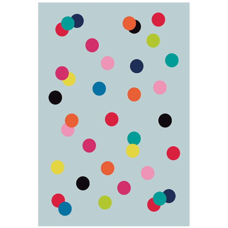 Covor cu print digital Kring Puntos, 120x180 cm, 100% bumbac, Multicolor