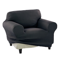 Husa elastica pentru fotoliu Kring Nairobi, intre 70-110 cm, 60% bumbac+ 35% poliester + 5% elastan, Gri