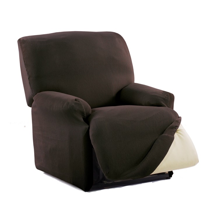 Kring Nairobi Lábtartós fotel huzat, 70-110 cm, 60% pamut+ 35% poliészter + 5% elasztán, Barna
