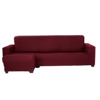 Husa elastica pentru coltar cu brat pe partea stanga Kring Nairobi, intre 230-290 cm, 60% bumbac+ 35% poliester + 5% elastan, Bordeaux