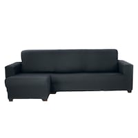 Husa elastica pentru coltar cu brat pe partea stanga Kring Nairobi, intre 230-290 cm, 60% bumbac+ 35% poliester + 5% elastan, Gri