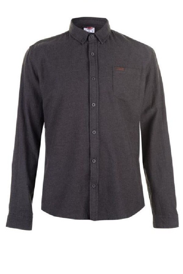 Camasa cu maneci lungi Lee Cooper Flannel, Bumbac, Gri, S