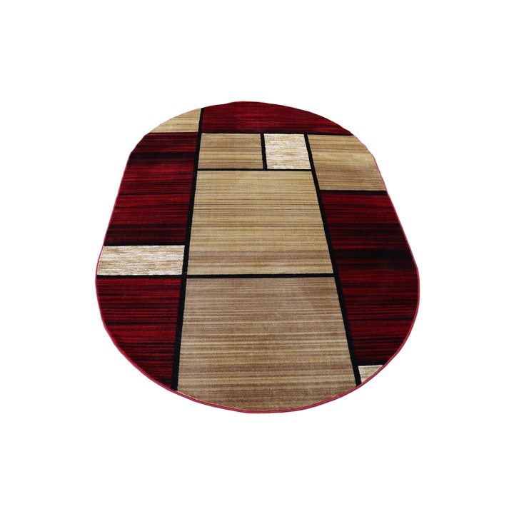 Gold COLLECTION ovális szőnyeg, 150x230 cm, piros / bézs