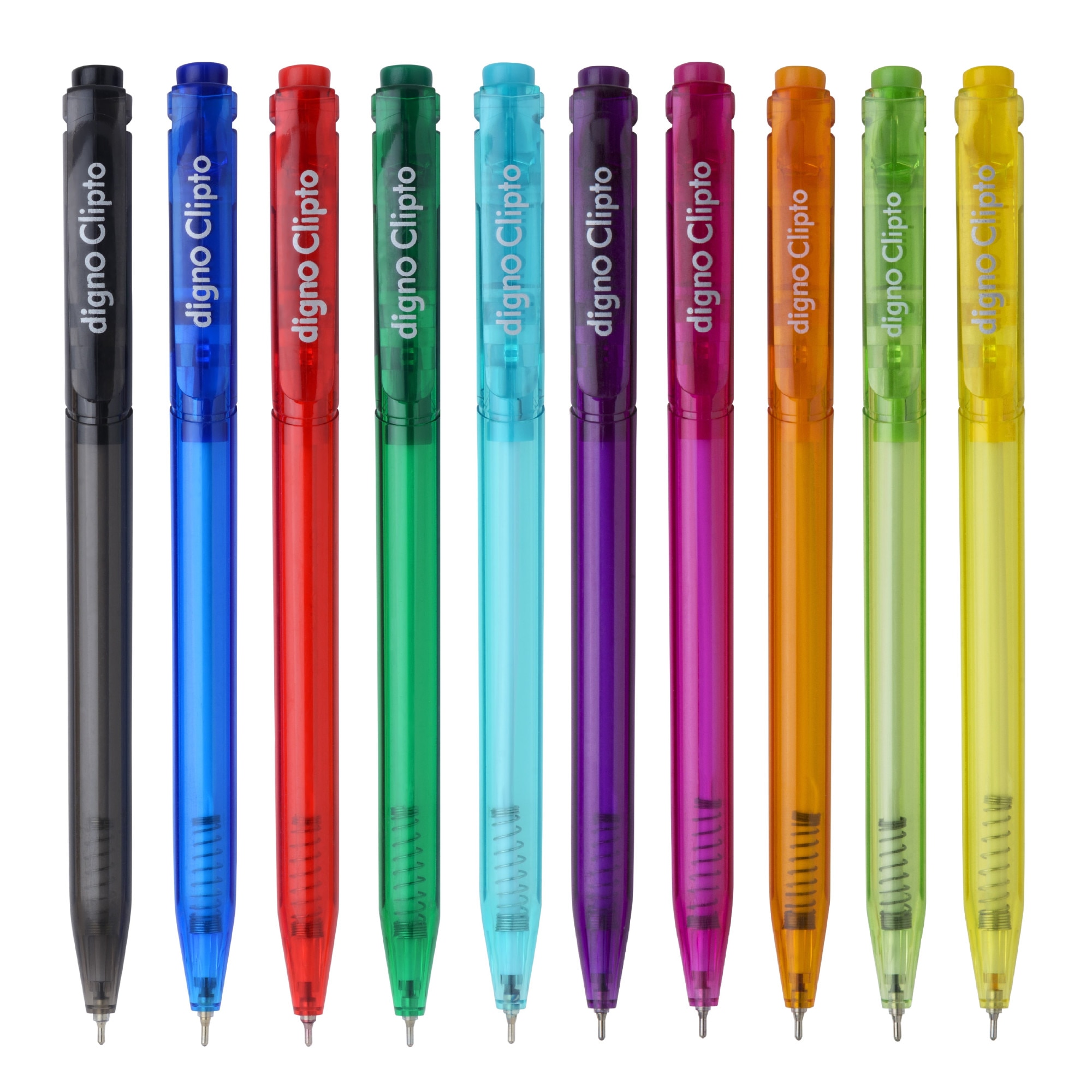 Pix cu mecanism, Clipto Digno, multicolor, varf 0.7mm, 10 culori / tipla