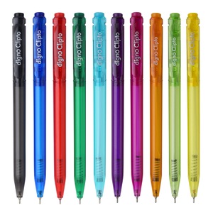 Pix cu mecanism, Clipto Digno, multicolor, varf 0.7mm, 10 culori / tipla