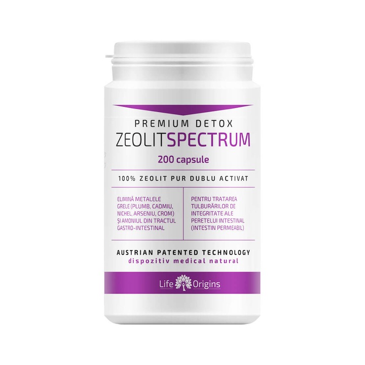 Life Origins Zeolite Spectrum Austria - 100% tiszta zeolit, kétszeresen aktivált, 200 kapszula