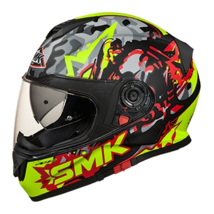 Casca integrala Smk Twister Attack MA243, negru/galben/fluo mat, marime XL