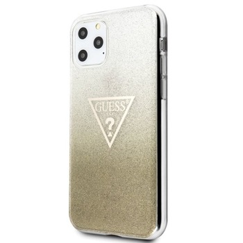 Husa iPhone 11 Pro Max Guess Glitter Triangle Gold Husa iPhone 11 Pro Max Guess Glitter Triangle Gold