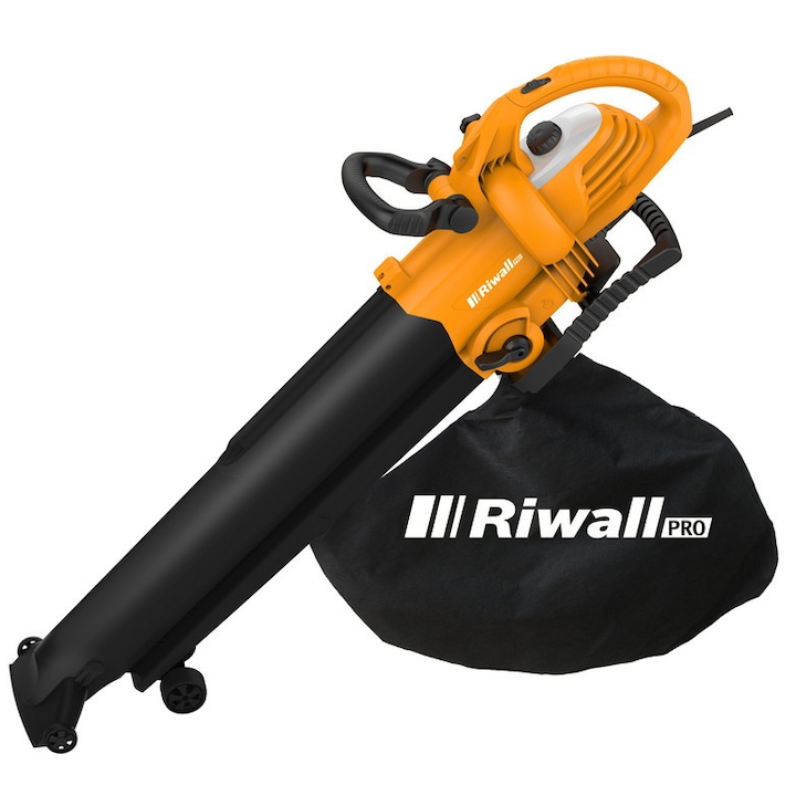 Riwall REBV 3000 Elektromos lombszívó/lombfúvó, 3000 W, 270 km/h, 45L gyűjtőzsák