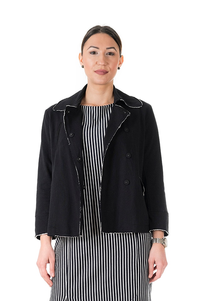 Jacheta Atipic jacket Steffboutique , Material 100% bumbac, Negru, 38EU