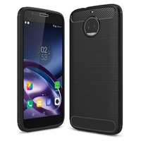 Capac de protectie Carbon Stripe pentru Motorola Moto G5S Plus, silicon moale, negru