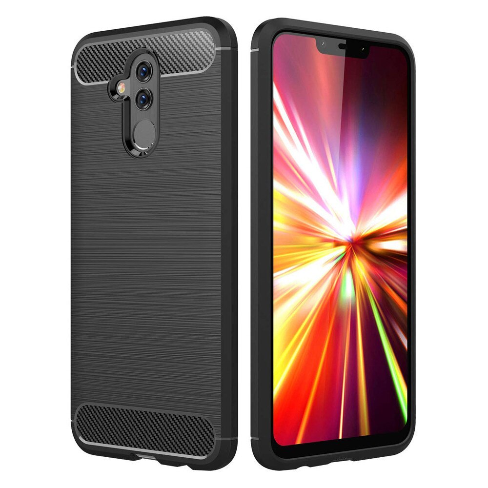Capac de protectie Carbon Stripe pentru Huawei Mate 20 Lite, silicon moale, negru