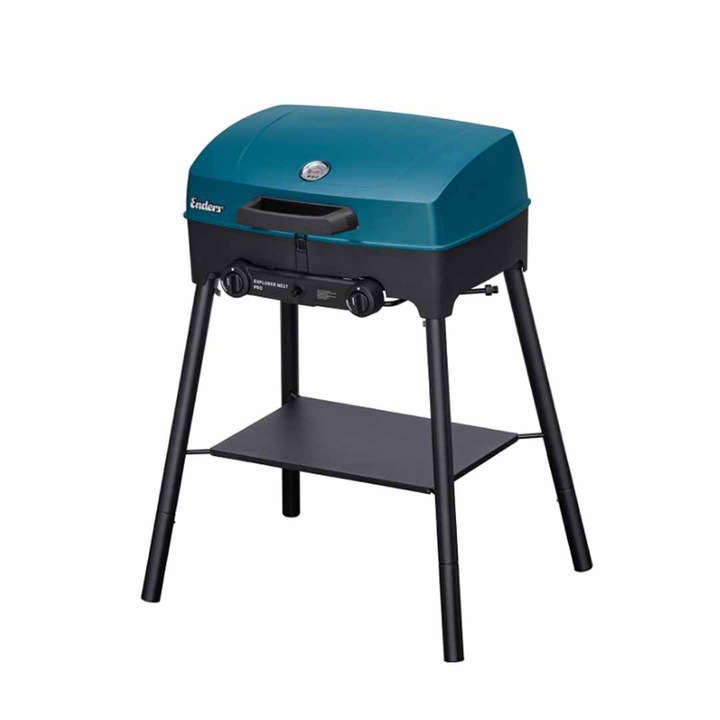 Компактно газово барбекю Enders Explorer Next Pro, горелки – котлони, 2 х 2,2 kW, син/черен