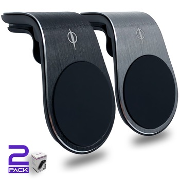 Set 2x Suport Telefon Auto, Puls-O 4MAV Magnetic pentru Grila de Ventilatie, Negru/Argintiu Set 2x Suport Telefon Auto, Puls-O 4MAV Magnetic pentru Grila de Ventilatie, Negru/Argintiu