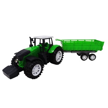 Tractor de Jucarie cu Remorca, Verde Tractor de Jucarie cu Remorca, Verde