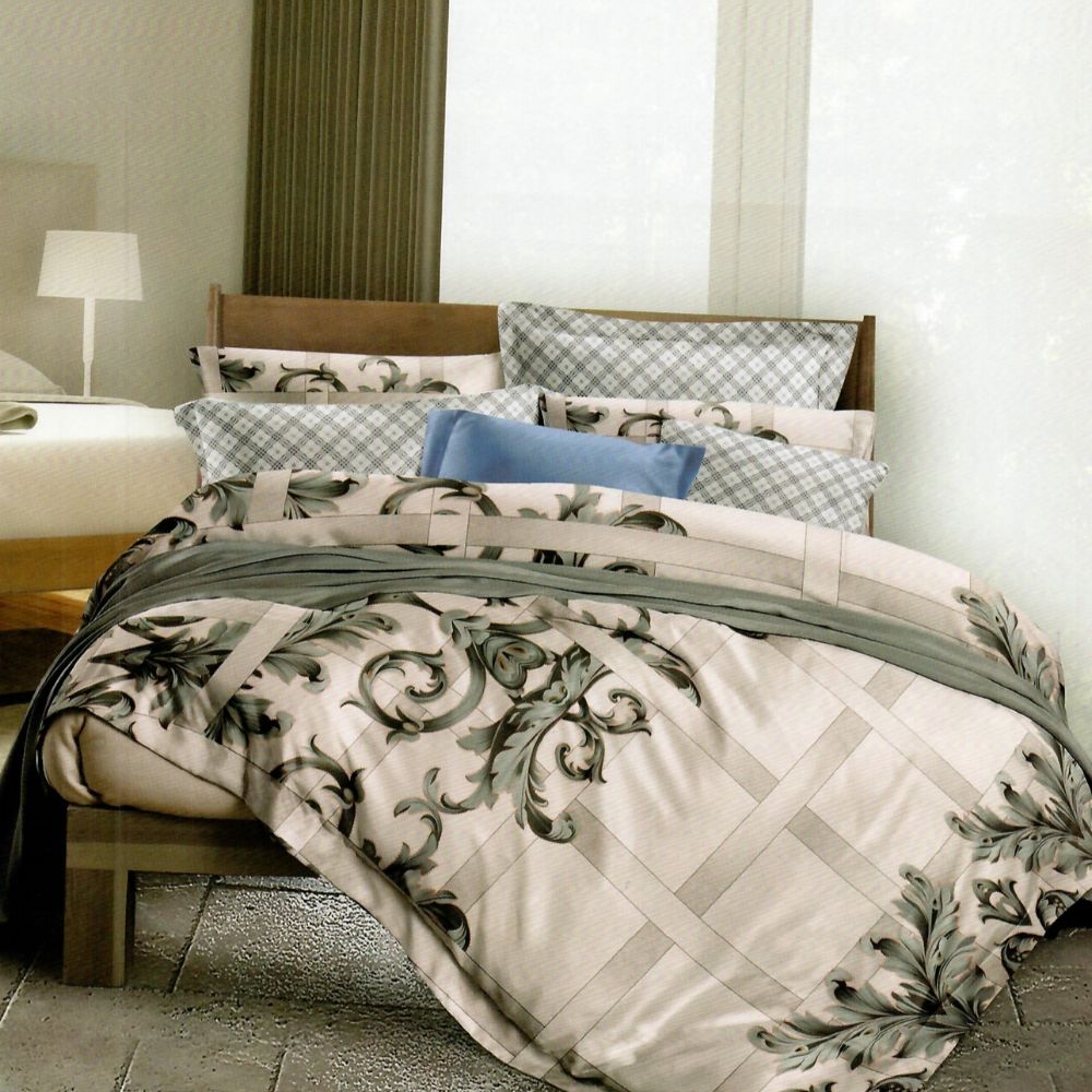 Set Lenjerie de Pat, Finet Satinat, 4 Piese, Pat 2 Persoane, Alma