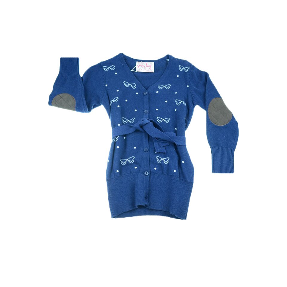 Cardigan maneca lunga pentru fete Happy House BL-144B, Bleumarin