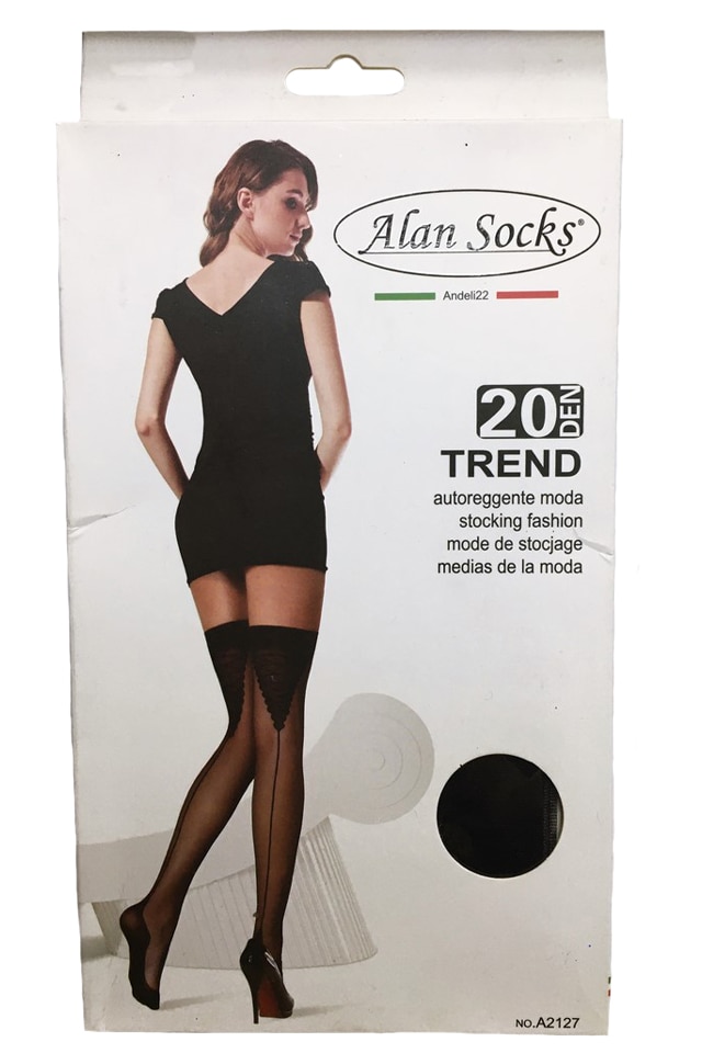 Ciorapi rafinat model in spate,D&J Exclussive, Negru