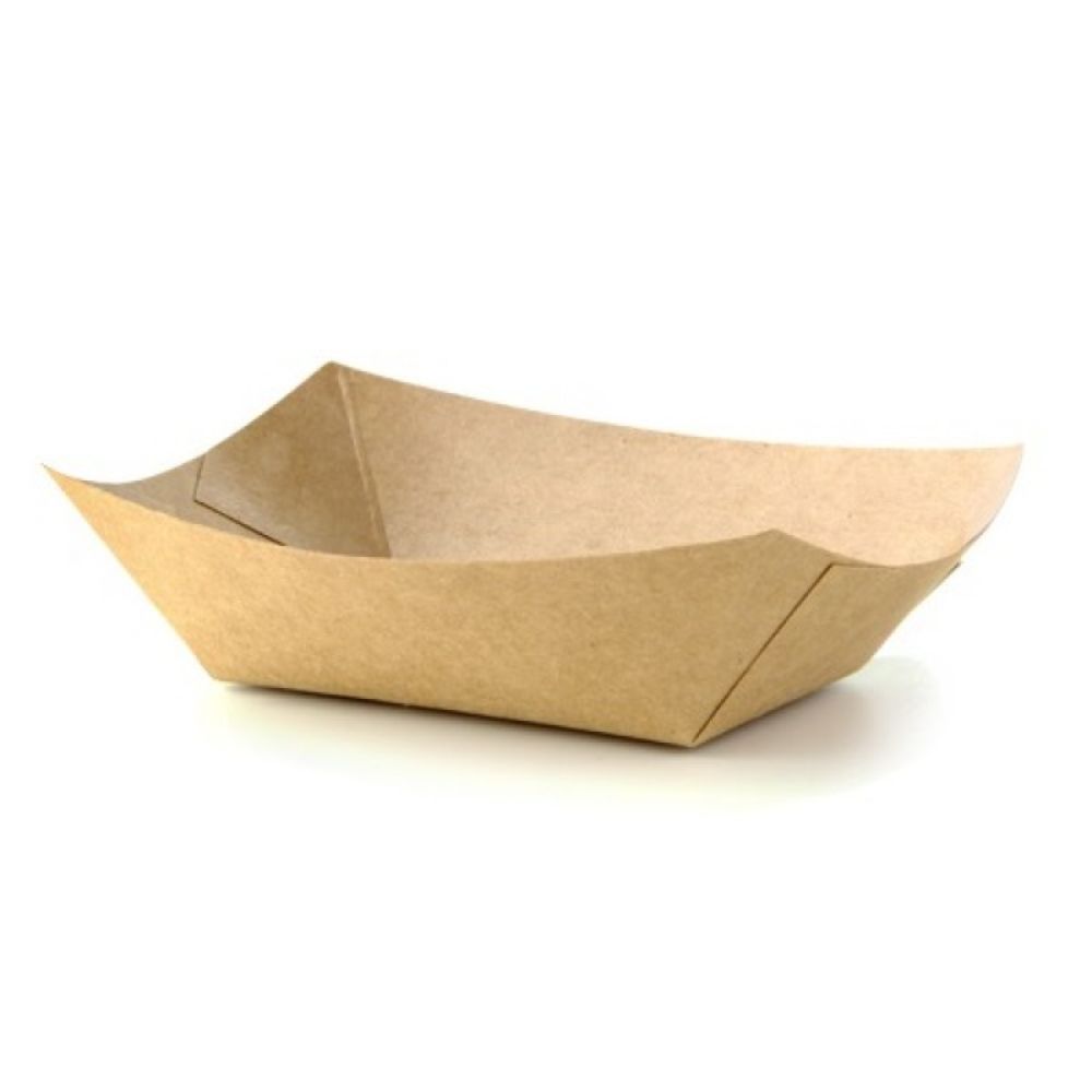 Set Barcute din Carton Kraft Natur, 130x155x40 mm, Capacitate 400cc, 500 Buc