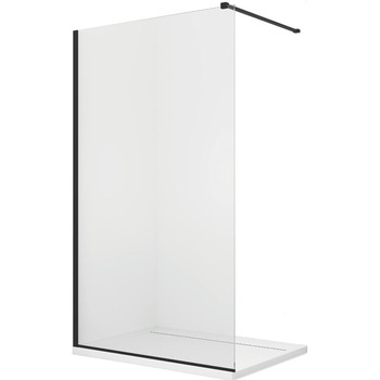 Paravan de dus Walk-In Easy, Black, 150 x 200 cm, sticla securizata de 8mm, profil negru mat, SanSwiss Paravan de dus Walk-In Easy, Black, 150 x 200 cm, sticla securizata de 8mm, profil negru mat, SanSwiss