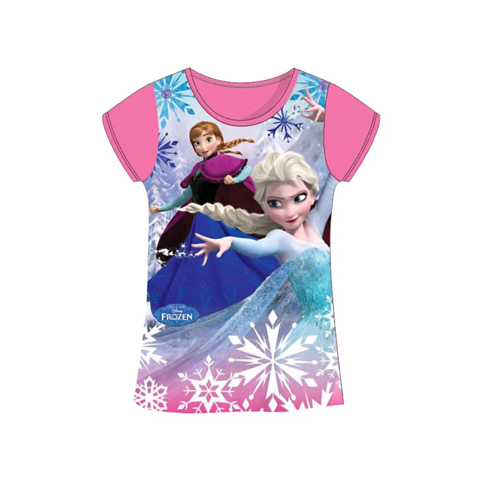 Tricou copii, Elsa si Anna, maneca scurta, 100% Bumbac