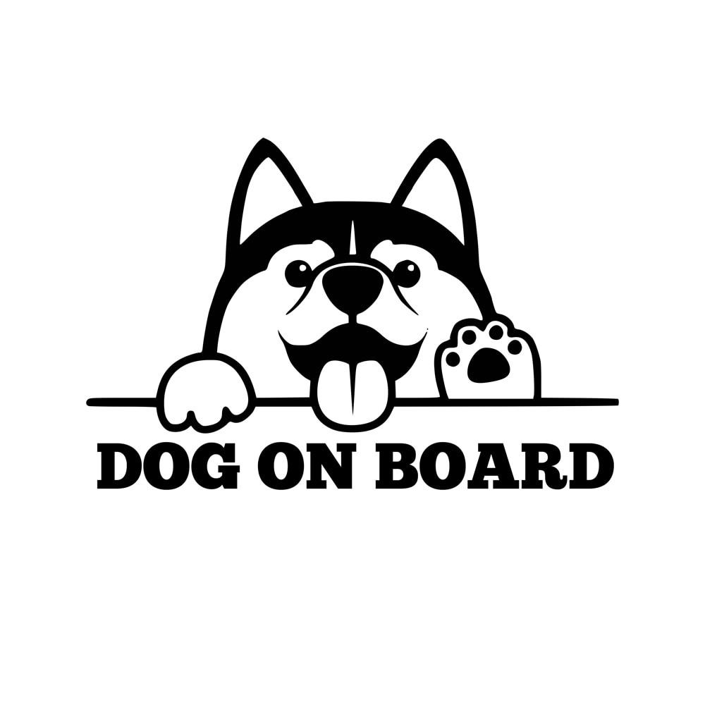 Sticker Auto, ORACAL, Dog On Board, Negru mat, 20 x 13 cm