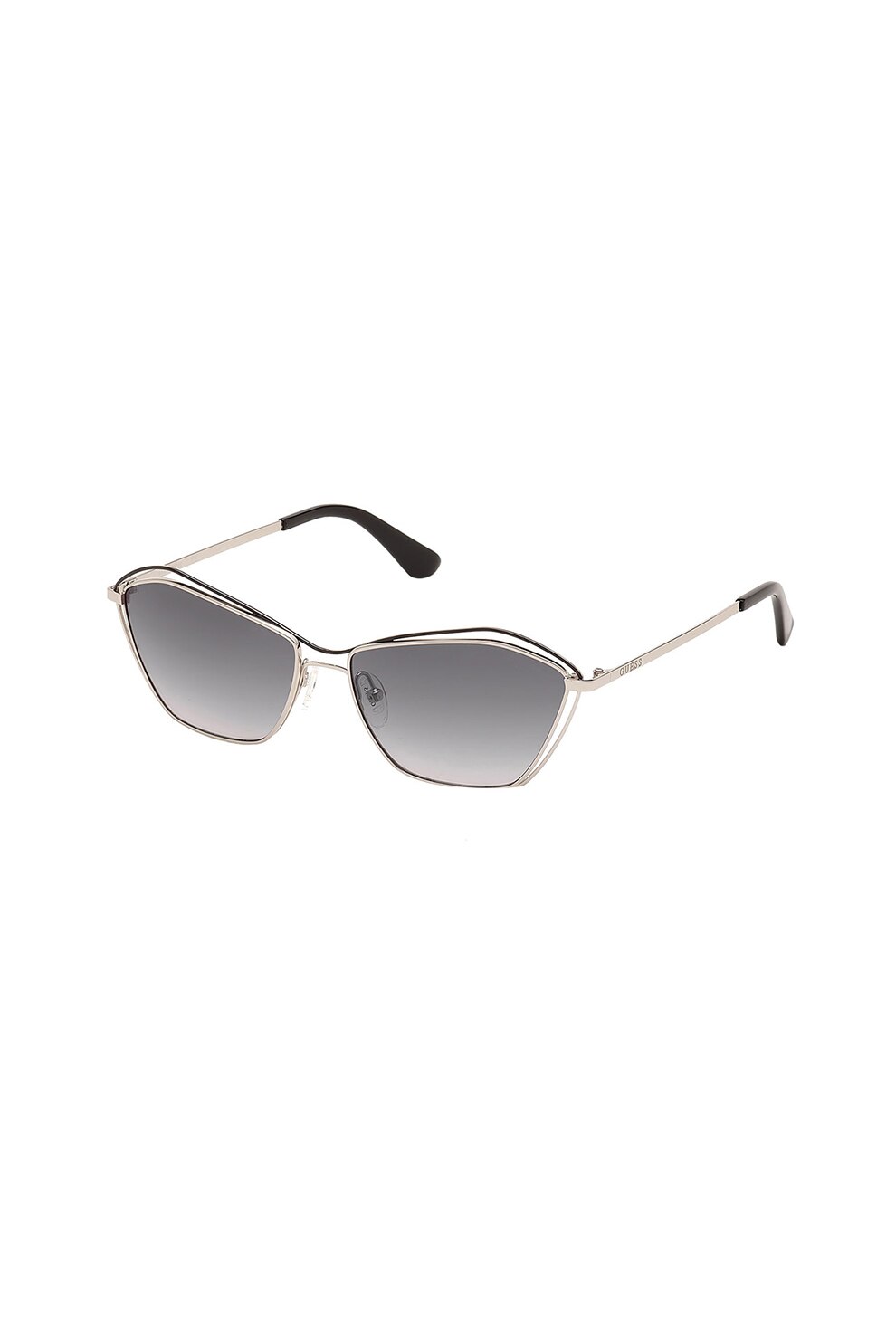Guess, Ochelari de soare patrati, Auriu deschis/Negru, 59-15-145 Standard