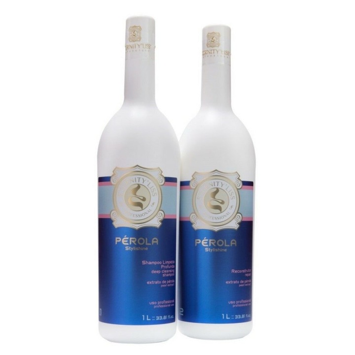 Set sampon si lotiune de netezire, Eternity'Liss, Perola Stylishine, 2 l