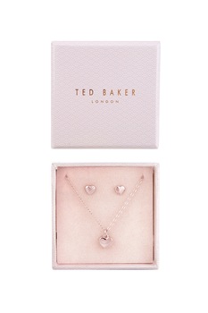Ted Baker - Fülbevaló és nyaklánc szett, Vörös Aranyszín