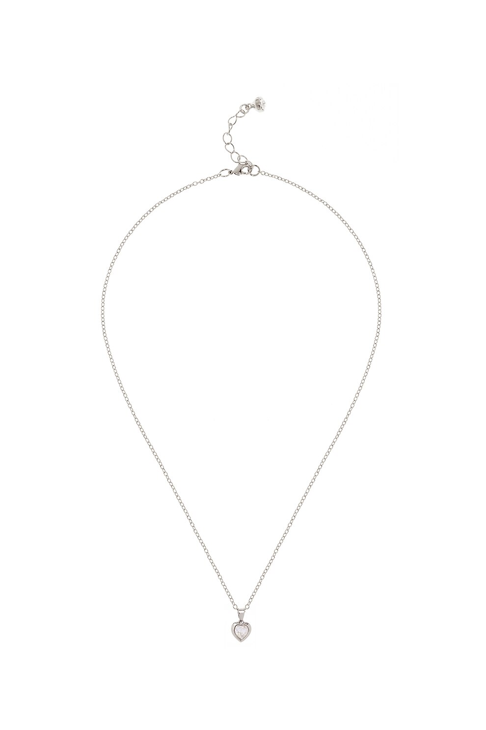 Ted Baker, Colier cu pandantiv in forma de inima, decorat cu cristale, Argintiu