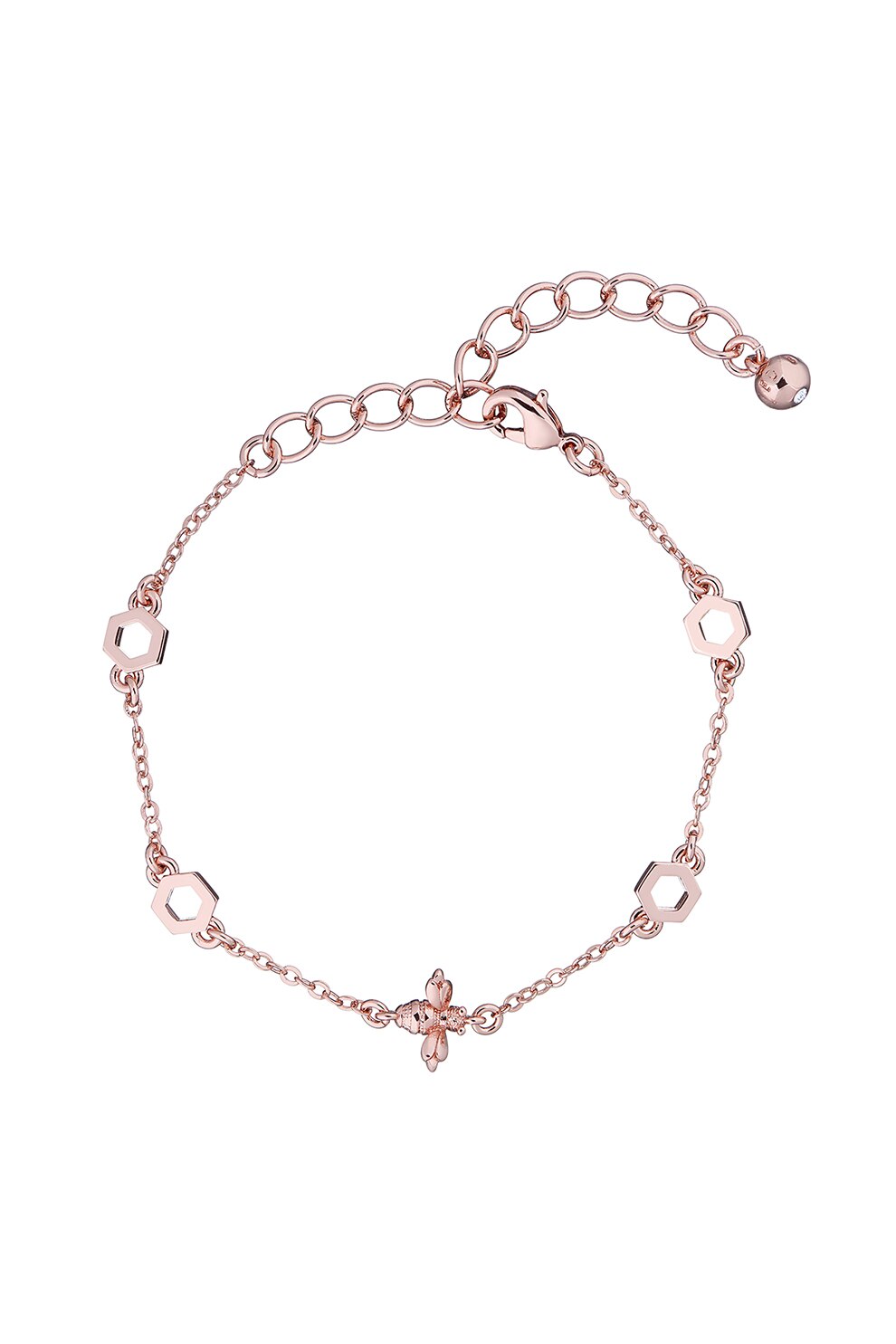 Ted Baker, Bratara cu talisman in forma de albina, Auriu rose