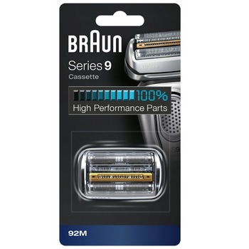 Rezerva aparat de ras Braun 92M MN1, pentru aparat de ras Braun Series 9, argintiu mat Rezerva aparat de ras Braun 92M MN1, pentru aparat de ras Braun Series 9, argintiu mat