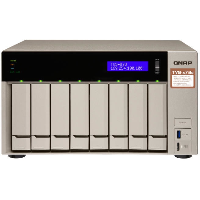 Stocare atasata la retea QNAP 4-Bay NAS, 4GB DDR4 RAM, AMD RX421BD 3.4GHz, 2xM.2, 4xGbE LAN, 10GbE Ready