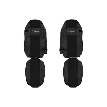 Set 2 huse scaun camion F-Core, Piele-ECO, pentru MAN TGX, Negru, Scaun sofer standard Set 2 huse scaun camion F-Core, Piele-ECO, pentru MAN TGX, Negru, Scaun sofer standard