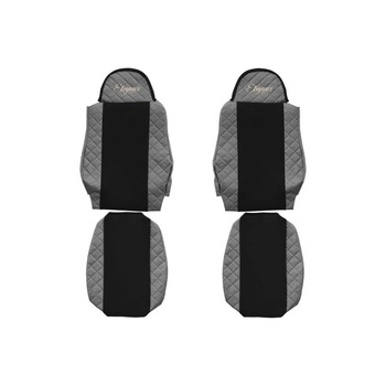 Set 2 huse scaun camion F-Core, Piele-ECO, pentru MAN TGA, TGL, TGM, Gri/Negru Set 2 huse scaun camion F-Core, Piele-ECO, pentru MAN TGA, TGL, TGM, Gri/Negru