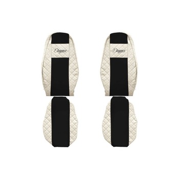 Set 2 huse scaun camion F-Core, Piele-ECO, pentru VOLVO FH 16 II, Bej/Negru Set 2 huse scaun camion F-Core, Piele-ECO, pentru VOLVO FH 16 II, Bej/Negru
