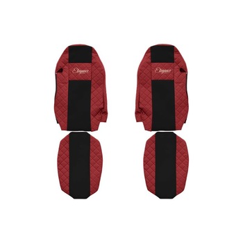 Set 2 huse scaun camion F-Core, Piele-ECO, pentru MAN TGX, Rosu/Negru, Scaun sofer standard Set 2 huse scaun camion F-Core, Piele-ECO, pentru MAN TGX, Rosu/Negru, Scaun sofer standard