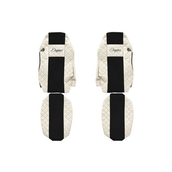 Set 2 huse scaun camion F-Core, Piele-ECO, pentru MAN TGX, Bej/Negru, Scaun sofer standard Set 2 huse scaun camion F-Core, Piele-ECO, pentru MAN TGX, Bej/Negru, Scaun sofer standard