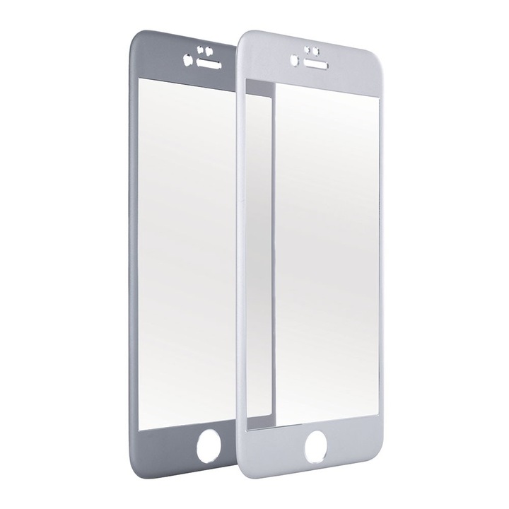 Алуминиев стъклен скрийн протектор Glass, 3D за iPhone 6 Plus/6s Plus, сив