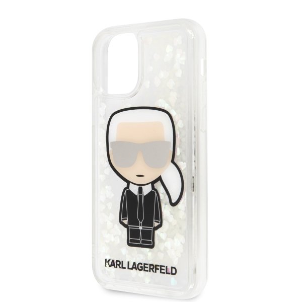 Husa de protectie, Karl Lagerfeld Iconik Glitter Glow In The Dark, iPhone 11 Pro, Transparent