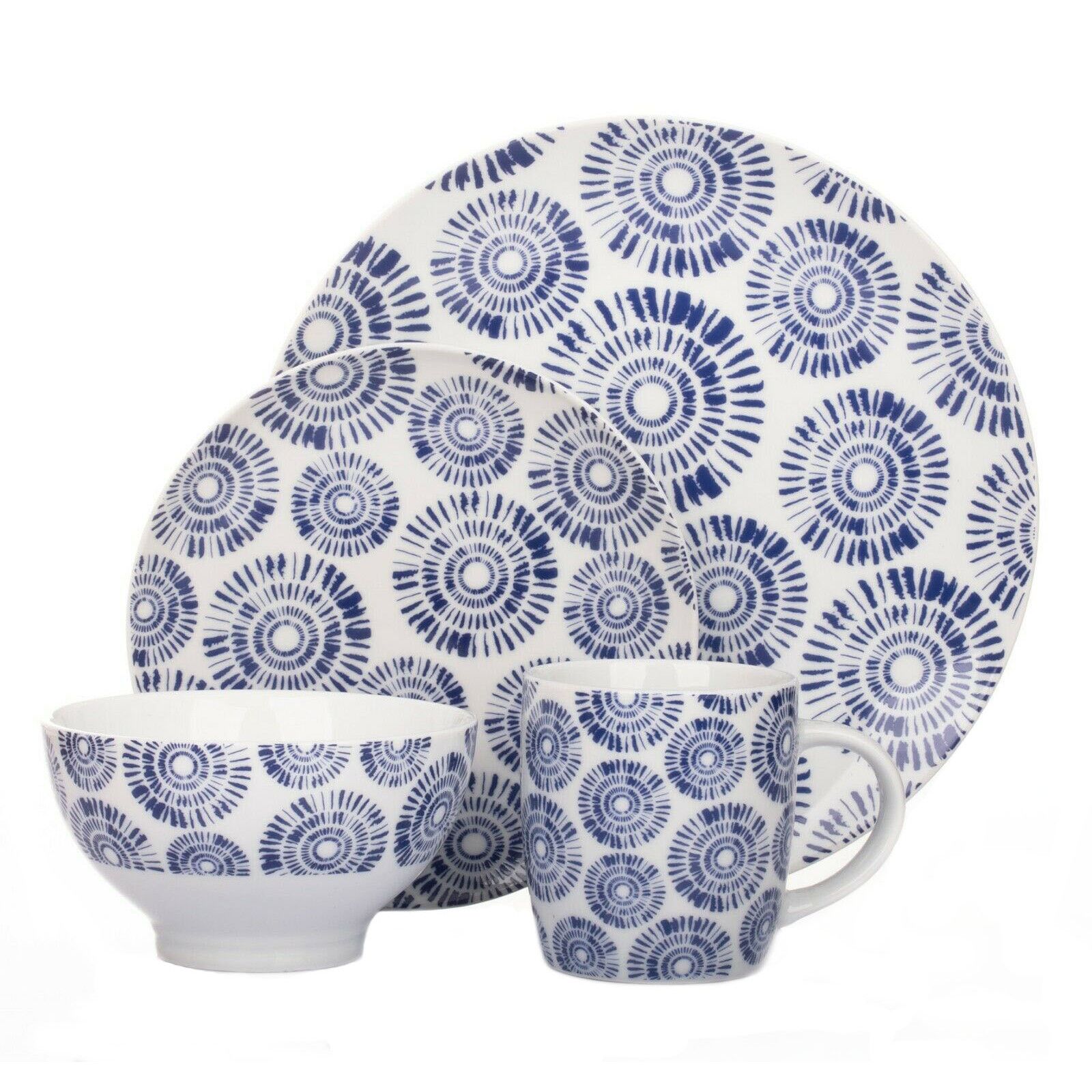 Set de vase Indigo, portelan,16 piese