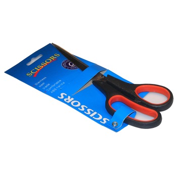 Foarfeca pentru birou , 21 cm, lame din otel inoxidabil, maner ergonomic asimetric, din plastic cauciucat Foarfeca pentru birou , 21 cm, lame din otel inoxidabil, maner ergonomic asimetric, din plastic cauciucat