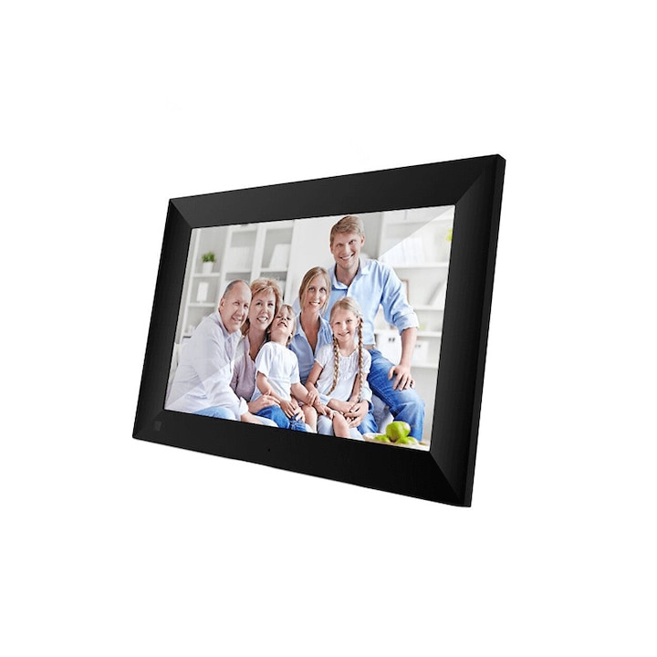 Rama digitala Frameo 10.1 inch cu touchscreen, conexiune WIFI si stocare interna 16GB, microUSB, MicroSD, negru